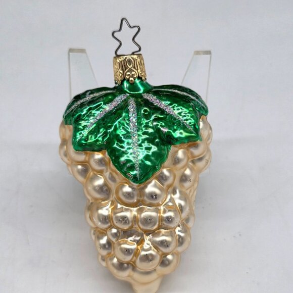 Inge Glas Grapes German Glass Christmas Ornament Gold 3" - Picture 2 of 4